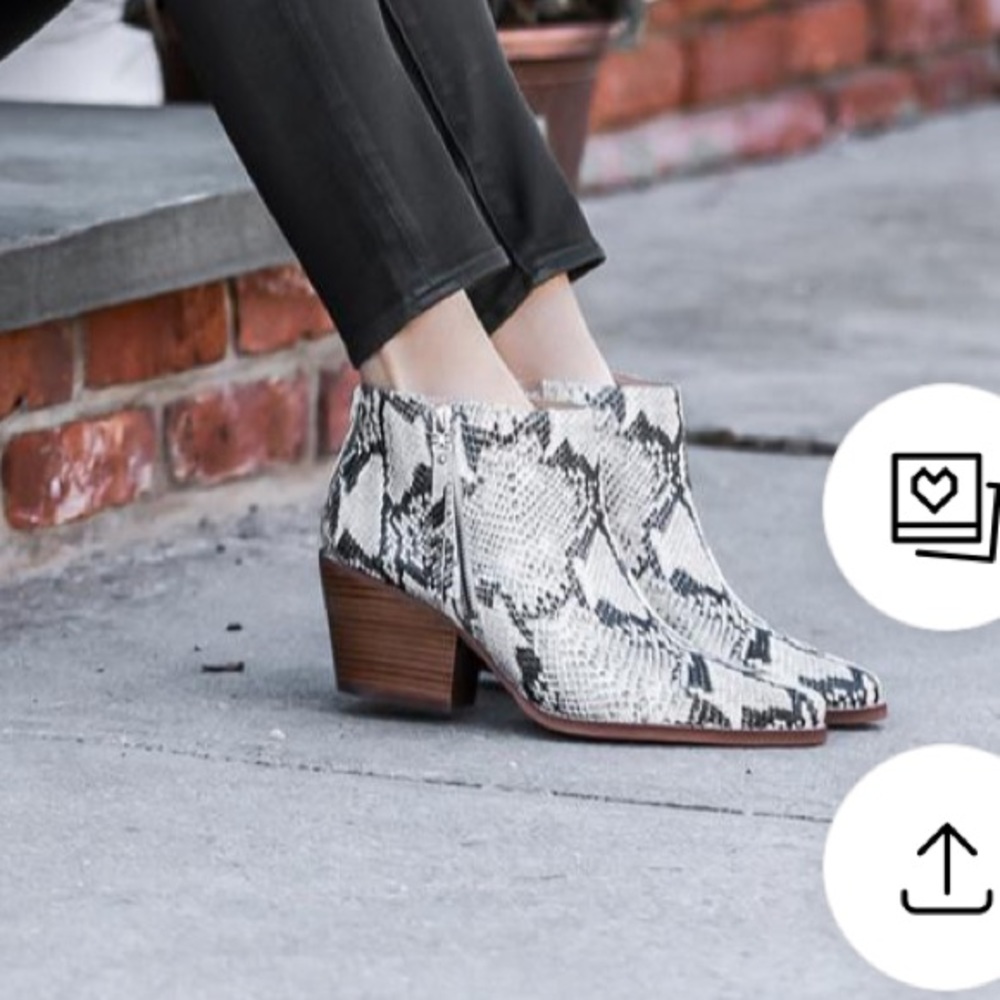Snake print western booties by Sam Edelman
